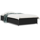 vidaXL fekete szerelt fa és fém ágykeret 90 x 190 cm