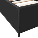 vidaXL fekete szerelt fa és fém ágykeret 90 x 190 cm