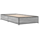 vidaXL sonoma tölgyszínű szerelt fa és fém ágykeret 90 x 190 cm