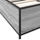 vidaXL sonoma tölgyszínű szerelt fa és fém ágykeret 90 x 190 cm