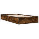 vidaXL füstös tölgyszínű szerelt fa és fém ágykeret 75 x 190 cm