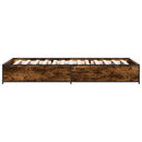 vidaXL füstös tölgyszínű szerelt fa és fém ágykeret 75 x 190 cm
