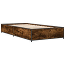 vidaXL füstös tölgyszínű szerelt fa és fém ágykeret 75 x 190 cm