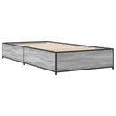 vidaXL sonoma tölgyszínű szerelt fa és fém ágykeret 75 x 190 cm
