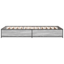 vidaXL sonoma tölgyszínű szerelt fa és fém ágykeret 75 x 190 cm
