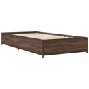 vidaXL barna tölgyszínű szerelt fa és fém ágykeret 75 x 190 cm