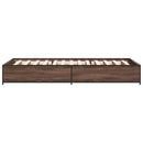 vidaXL barna tölgyszínű szerelt fa és fém ágykeret 75 x 190 cm