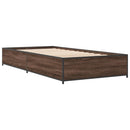 vidaXL barna tölgyszínű szerelt fa és fém ágykeret 75 x 190 cm