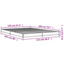 vidaXL szürke sonoma szerelt fa és fém ágykeret 120 x 200 cm