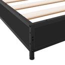 vidaXL fekete szerelt fa és fém ágykeret 135 x 190 cm
