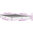 vidaXL fekete szerelt fa és fém ágykeret 135 x 190 cm