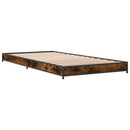 vidaXL füstös tölgyszínű szerelt fa és fém ágykeret 100 x 200 cm
