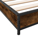 vidaXL füstös tölgyszínű szerelt fa és fém ágykeret 100 x 200 cm
