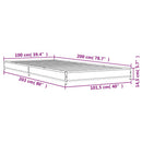 vidaXL füstös tölgyszínű szerelt fa és fém ágykeret 100 x 200 cm