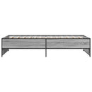 vidaXL sonoma tölgyszínű szerelt fa és fém ágykeret 100 x 200 cm
