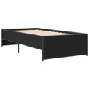vidaXL fekete szerelt fa és fém ágykeret 90 x 200 cm