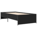 vidaXL fekete szerelt fa és fém ágykeret 90 x 200 cm