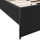 vidaXL fekete szerelt fa és fém ágykeret 90 x 200 cm