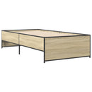 vidaXL sonoma tölgyszínű szerelt fa és fém ágykeret 90 x 200 cm