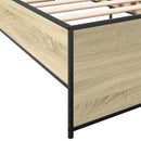vidaXL sonoma tölgyszínű szerelt fa és fém ágykeret 90 x 200 cm