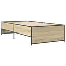 vidaXL sonoma tölgyszínű szerelt fa és fém ágykeret 75 x 190 cm