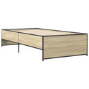 vidaXL sonoma tölgyszínű szerelt fa és fém ágykeret 75 x 190 cm