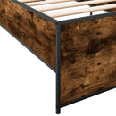vidaXL füstös tölgyszínű szerelt fa és fém ágykeret 75 x 190 cm
