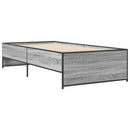 vidaXL sonoma tölgyszínű szerelt fa és fém ágykeret 75 x 190 cm