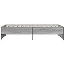 vidaXL sonoma tölgyszínű szerelt fa és fém ágykeret 75 x 190 cm