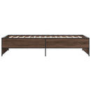 vidaXL barna tölgyszínű szerelt fa és fém ágykeret 75 x 190 cm