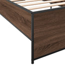 vidaXL barna tölgyszínű szerelt fa és fém ágykeret 75 x 190 cm