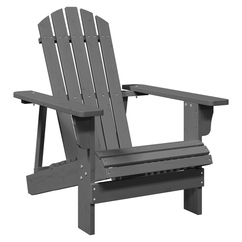 vidaXL szürke tömör fenyőfa Adirondack szék 69 x 85 x 90,5 cm