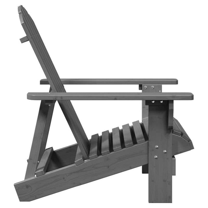 vidaXL szürke tömör fenyőfa Adirondack szék 69 x 85 x 90,5 cm