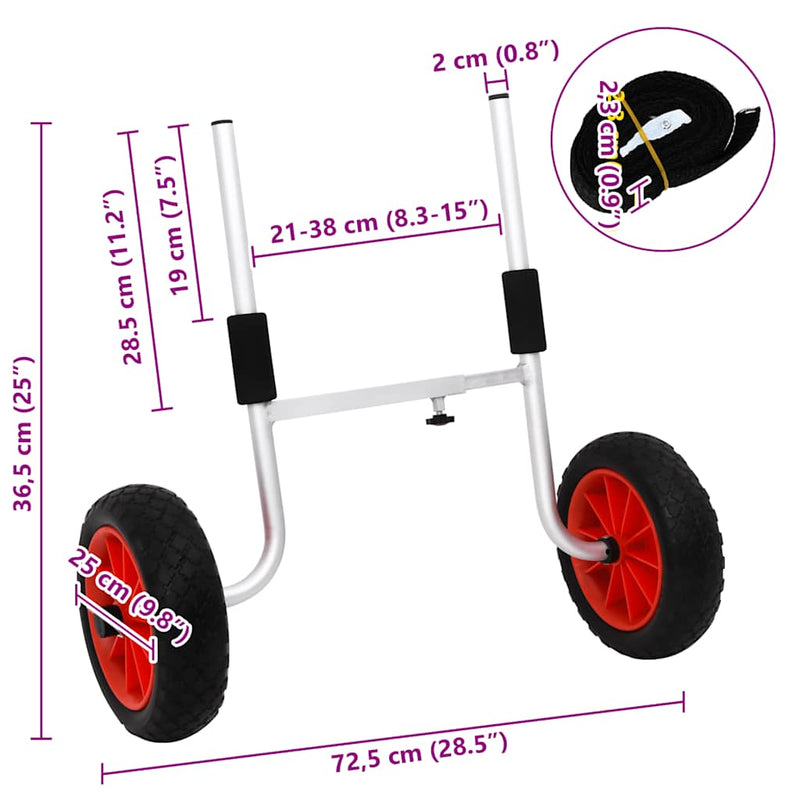 vidaXL alumínium kajakszállító kocsi 90 kg
