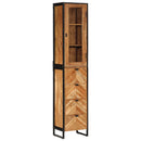 vidaXL vas és tömör mangófa fürdőszobai szekrény 40 x 27 x 190 cm