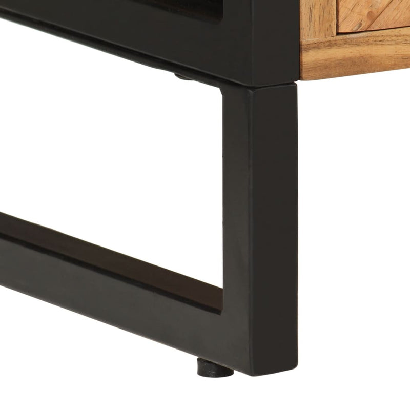 vidaXL vas és tömör mangófa fürdőszobai szekrény 40 x 27 x 190 cm