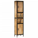 vidaXL vas és tömör mangófa fürdőszobai szekrény 40 x 27 x 180 cm