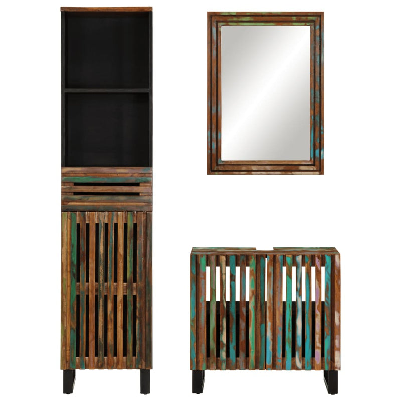 vidaXL 3 részes tömör akácfa fürdőszobai bútorszett