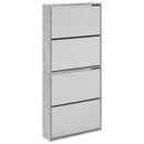 vidaXL betonszürke 4 szintes cipőszekrény tükörrel 63 x 17 x 134 cm