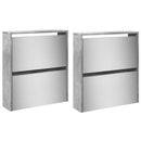 vidaXL betonszürke 4 szintes cipőszekrény tükörrel 63 x 17 x 134 cm