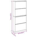 vidaXL betonszürke 4 szintes cipőszekrény tükörrel 63 x 17 x 134 cm