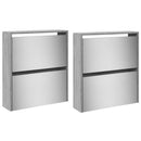 vidaXL szürke sonoma 4 szintes cipőszekrény tükörrel 63 x 17 x 134 cm