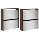 vidaXL 4 szintes barna tölgyszínű cipőszekrény tükörrel 63x17x134 cm