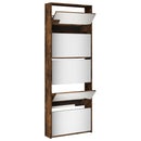 vidaXL füstös tölgy 5 szintes cipőszekrény tükörrel 63 x 17 x 169,5 cm