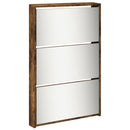 vidaXL füstös tölgy 5 szintes cipőszekrény tükörrel 63 x 17 x 169,5 cm