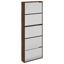 vidaXL barna tölgy 5 szintes cipőszekrény tükörrel 63 x 17 x 169,5 cm