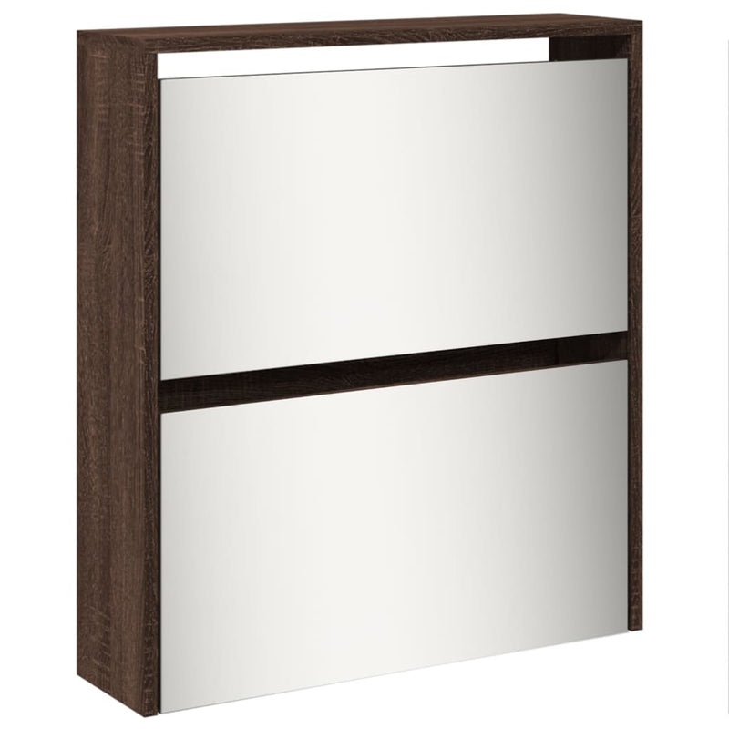 vidaXL barna tölgy 5 szintes cipőszekrény tükörrel 63 x 17 x 169,5 cm