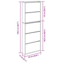 vidaXL barna tölgy 5 szintes cipőszekrény tükörrel 63 x 17 x 169,5 cm