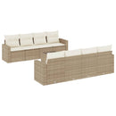 vidaXL 9 részes bézs polyrattan kerti ülőgarnitúra párnákkal
