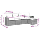 vidaXL 5 részes fekete polyrattan kerti kanapészett párnákkal